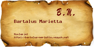 Bartalus Marietta névjegykártya